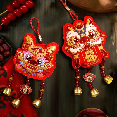 Yeni Çin Yeni Yılı Süslemeleri Asılı Bahar Festivali Yeni Yıl Oturma Odası Sahne Düzeni Mutlu Söz Kapı Tokmağı Rüzgar Çanları Asılı Süsler
