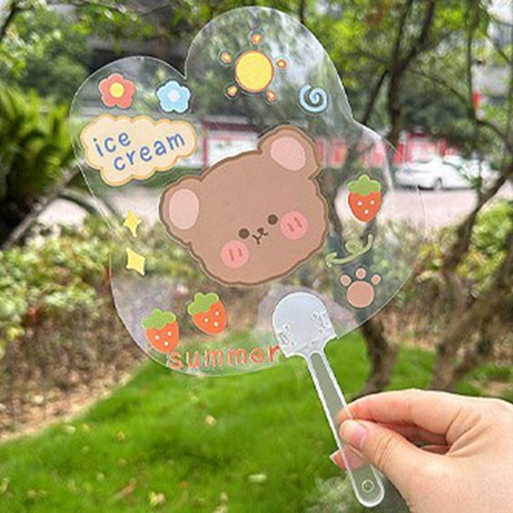 Handicrafts Transparent Hand Fans DIY Graffiti Fan Funny DIY Blank Fan  Kindergarten