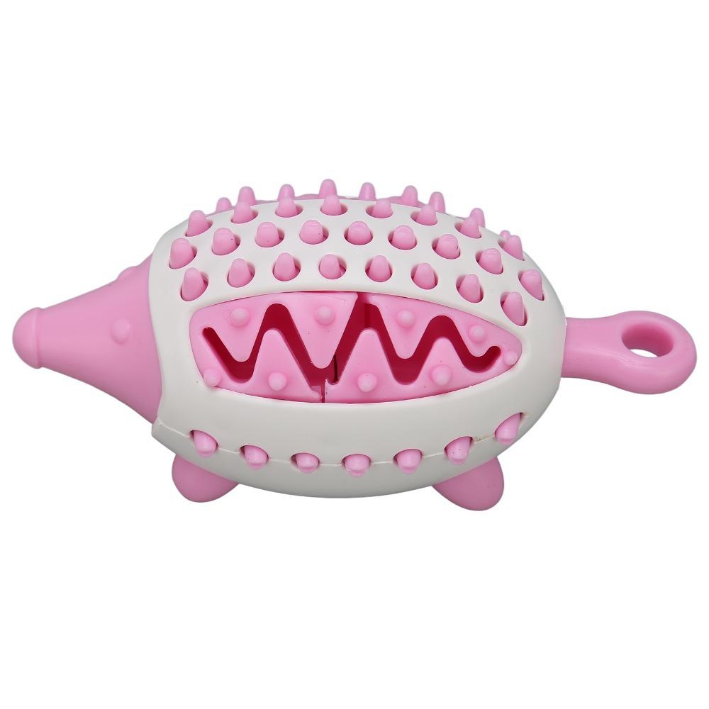 Hedgehog Shaped Dog Chew Toy Bite Tough Dog Teething Toy Dog Puzzle Toy Puppy Training розовый