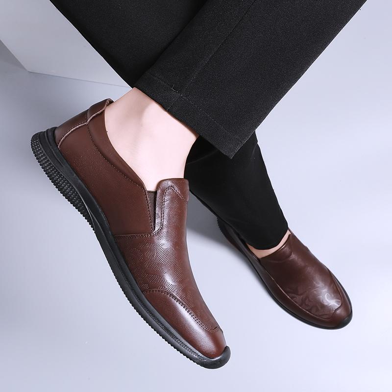 Fashion Fashion Men's Handmade Casual Slip on Shoes New Top Layer Cowhide Leather Men Loafers Outdoor Comfortable Breathable Men Shoes