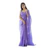 Yashika Women's Trendy Cotton Silk White Color Saree with Blouse Material (Blue)
