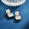 Elegant and Exquisite Female Versatile Geometric Stud Earrings Niche Fashion Diamond-encrusted Zircon Sugar Cube Earrings