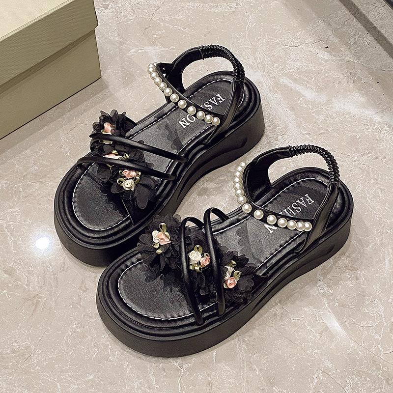 

Сандалии для девочки 2025 новая летняя одежда изысканный и красивый сказочный стиль с юбкой цветок платформа сандалии на высоком каблуке 40