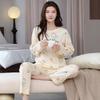 Aifen Teng Women's Pajamas Set: Pure Cotton, Long Sleeve, Long Pants, Casual Home Wear, Suitable for Spring, Autumn, and Winter.