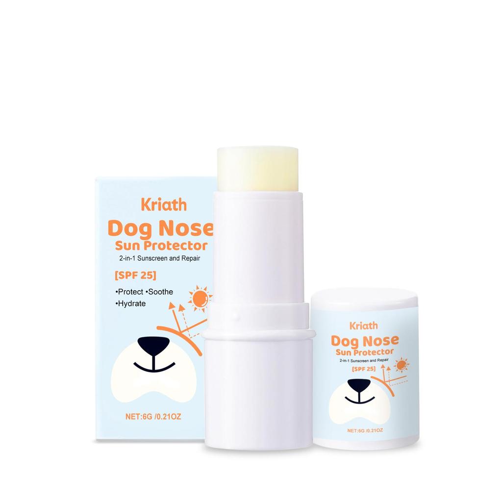 Balsamo Kriath Protezione Solare per Naso di Cane — SPF25 Balsamo Riparatore & Solare 2-in-1 con Burro di Karité e Vitamina E, Crema Protezione UV per Animali Domestici, Protezione Solare per Animali 6g
