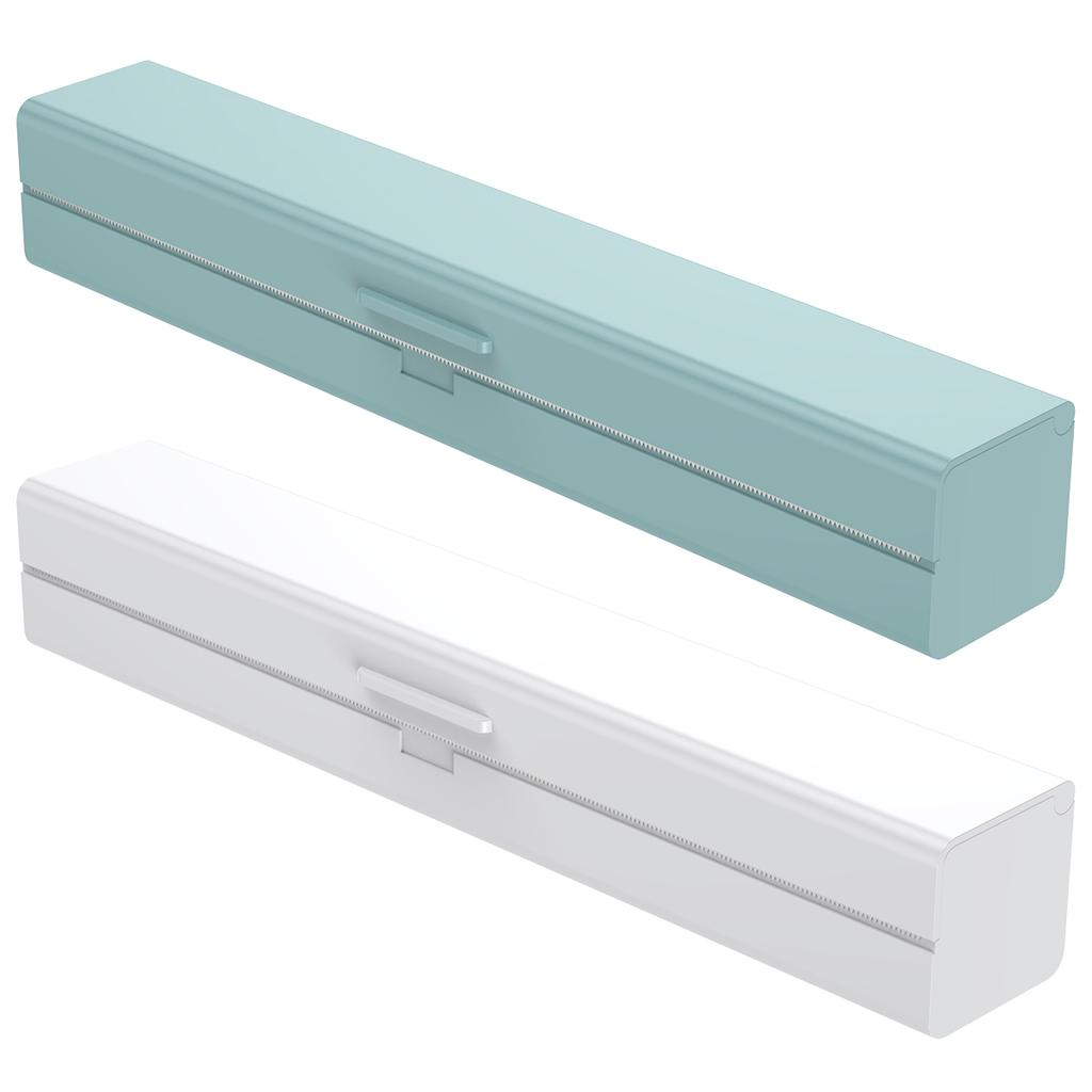 Distributeur de film plastique magnétique Boîte coupe-film conservateur Outils de rangement réutilisables pour papier ciré/boîte métallique/feuille d'aluminium Cuisine Alimentaire