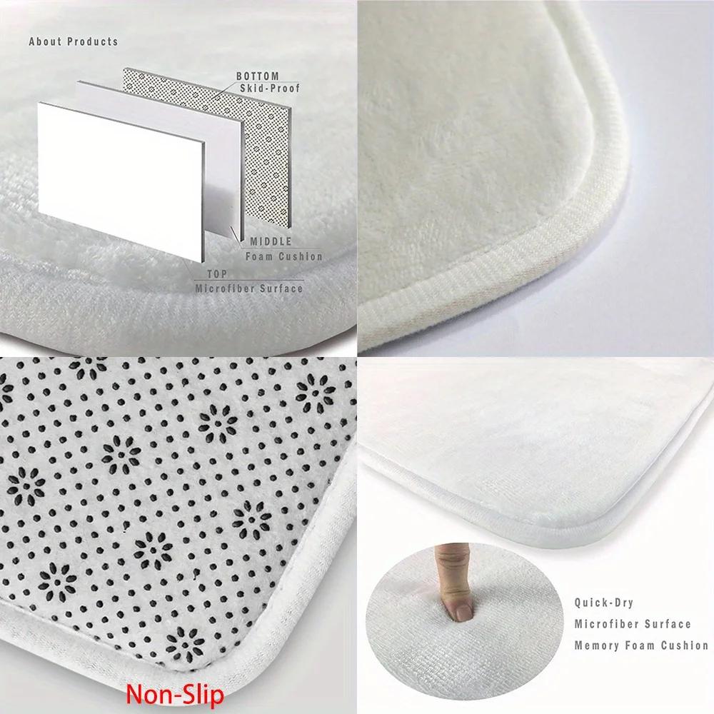 VIKAMA Elegant Floral Pattern Door Mat Rug For Bedroom Carpet For Living Room Soft Bathroom Mat Kitchen Rug Machine Washable