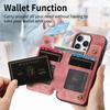 For iPhone 16 Pro Case with Zipper Card Holder Leather+TPU Phone Cover