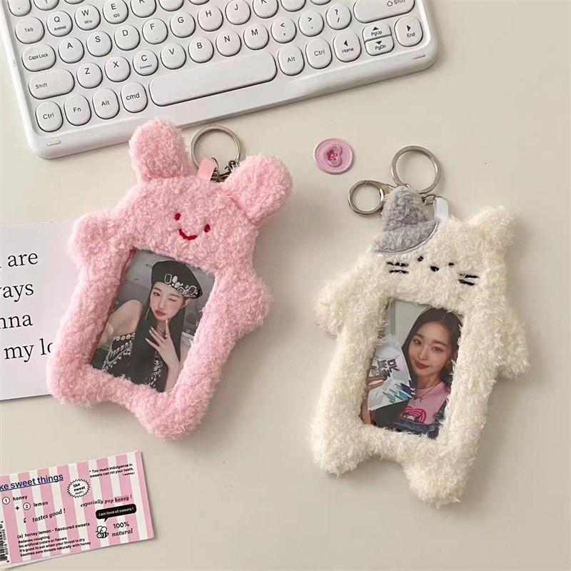 Plush Bunny Card Holder With Cartoon Animal Design For Students And Collectors