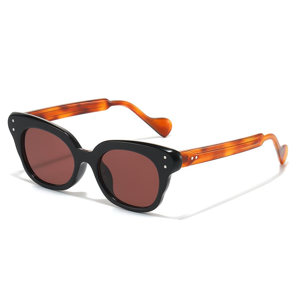Lunettes de Soleil pour Femmes Oeil de Chat écaille de tortue Dégradé Personnalité Design Couleur Emballage Lunettes de Soleil Décontractées pour Hommes UV400 as picture