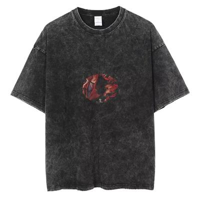 Pánske Vintage Nadrozmerné Tričko Unisex Harajuku Streetwear Japonské Anime Grafické Tričko Letné Krátkorukávové Bavlnené Tričko