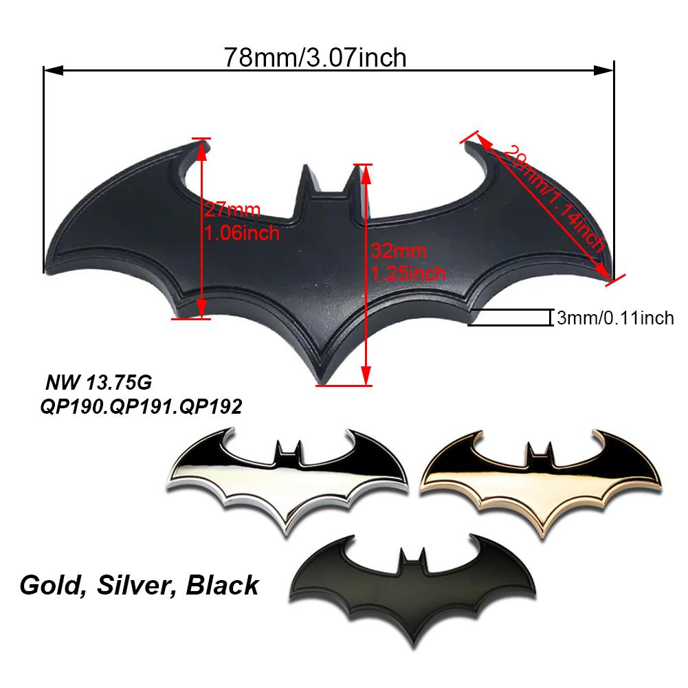 3D Metal Bat Auto Car Logo Cartoon Sticker Metal Badge Emblem Tail Decal Motorcycle Car Decoration Accessories Car Sticker