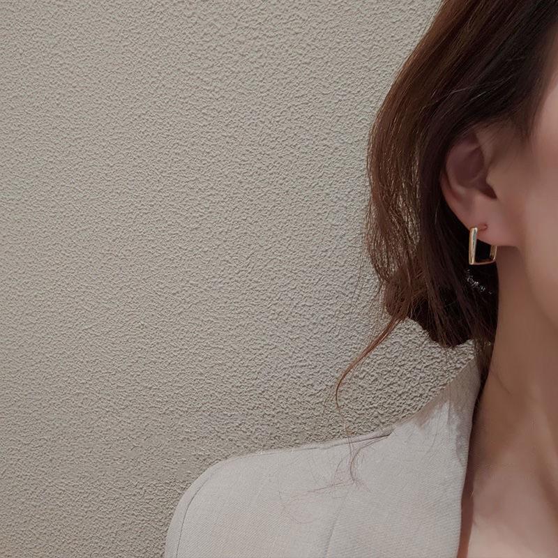 iF ME Retro Gold Geometric Square Earrings for Women Temperament Earing Trendy Fashion Accessories