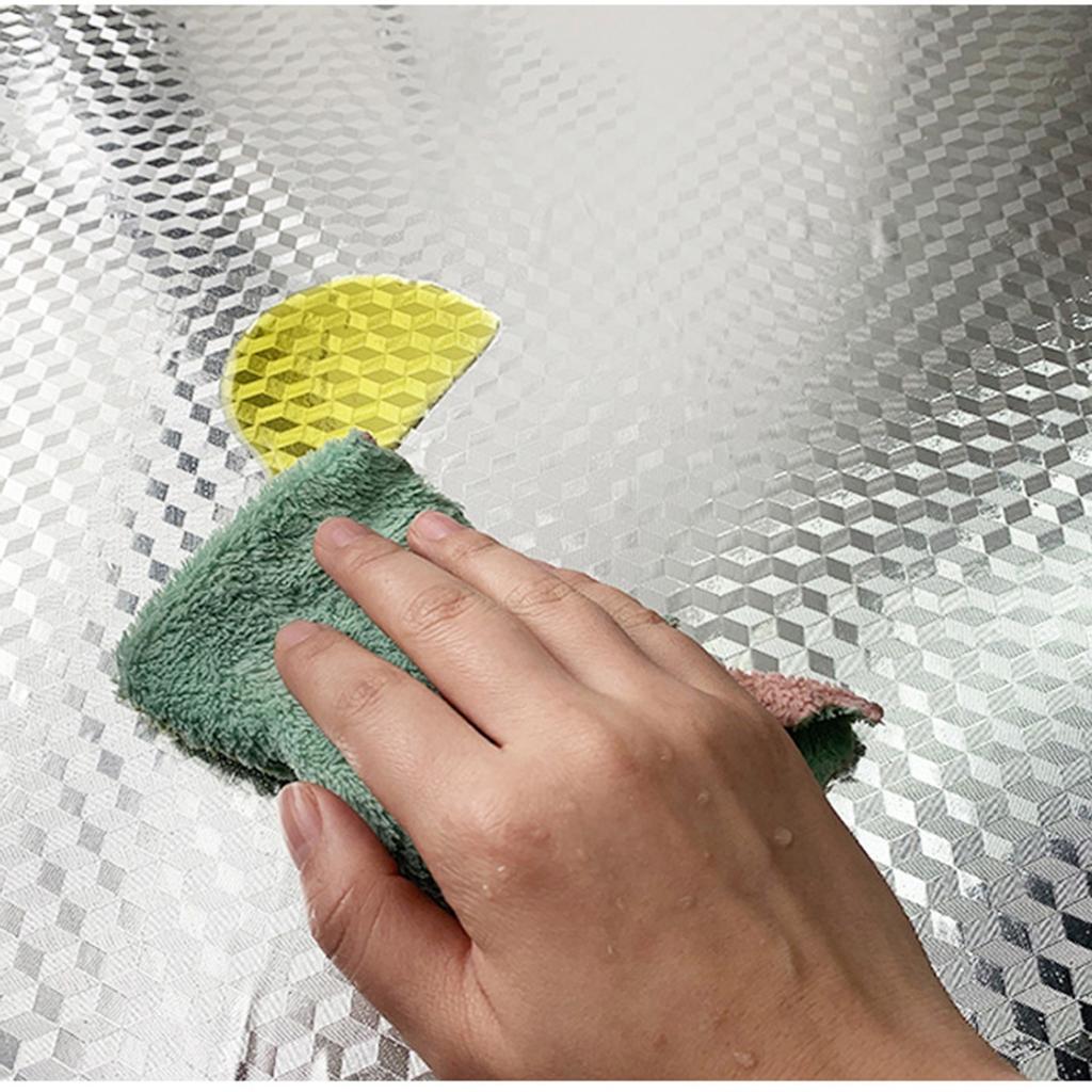 Kitchen Backsplash Wallpaper Peel and Stick Aluminum Foil Contact Paper Self