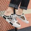Oversized men's canvas shoes mesh half tray shoes summer sports and leisure fashionable hollow breathable sandals lazy slippers