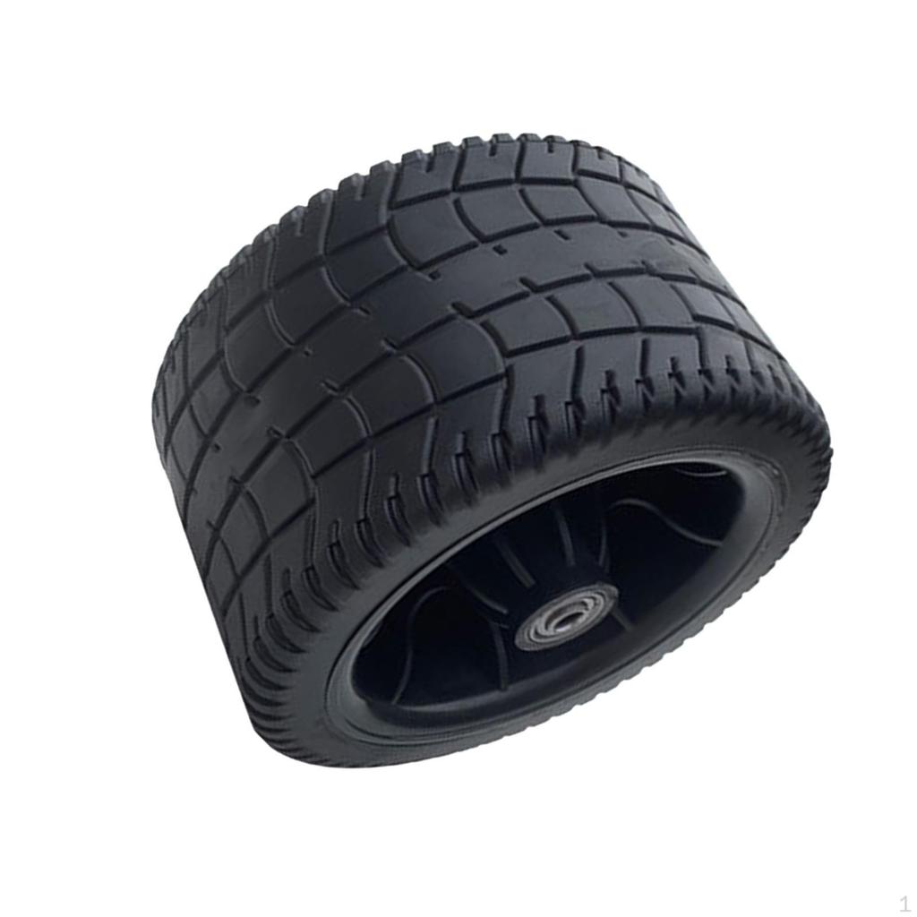 Roue de Chariot de Wagon Large de 4 Pouces Pneus en PP Noir Installation Facile Diamètre 16 cm