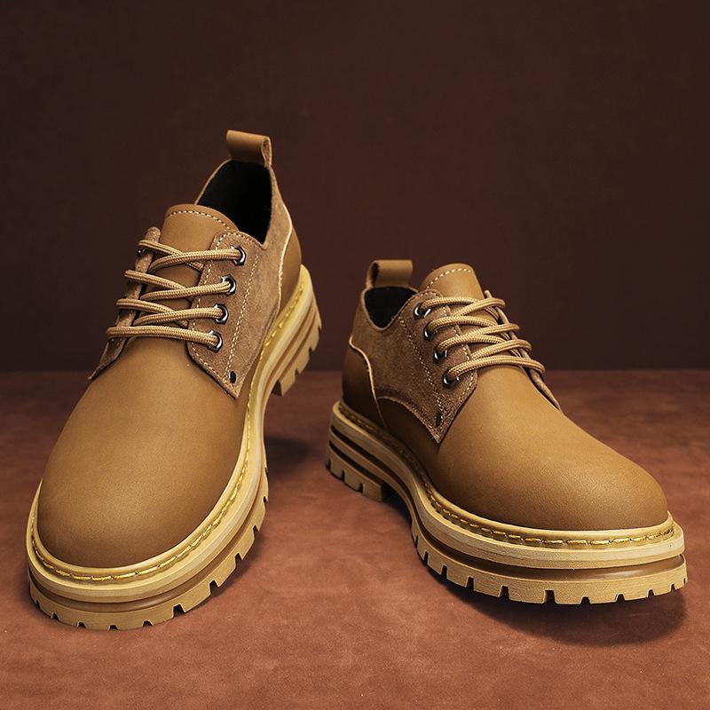 2025 new low-top Martin boots men's leather large-size casual derby shoes British tooling big head leather shoes autumn and winter