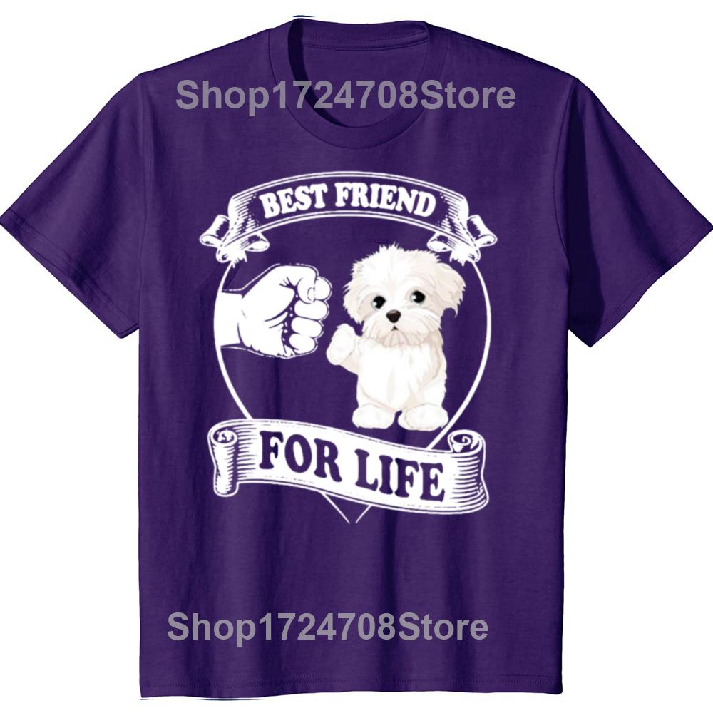 

Funny Maltese Best Friend Dog Lovers Graphic T-shirts Men Women s Fashion Casual Tshirt 100% Cotton Loose Oversized T Shirt 4XL