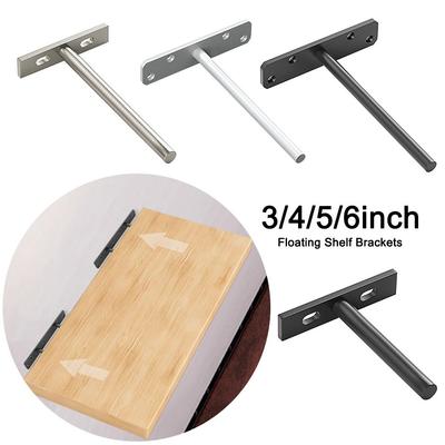 Heavy Duty Floating Shelf Brackets Black Coated Wall Shelf Support Accessories Shelving Brackets