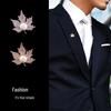 Crystal Maple Leaf Pearl Brooch - Elegant Women's Zircon Corsage Accessory