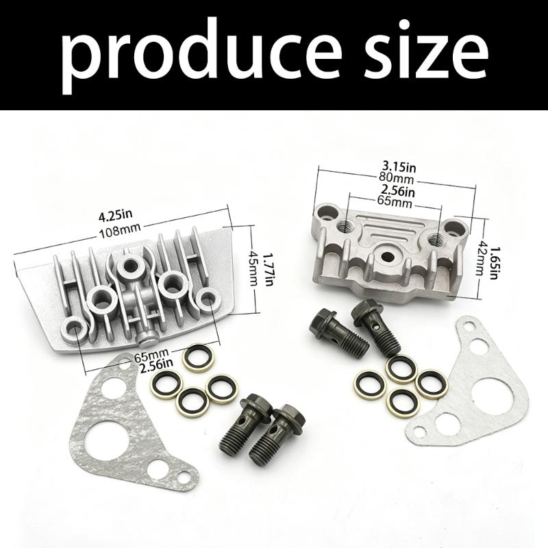 Horizontal Engine Repair Side Cover Kit for 50 110 125 140cc, Metal Oil Line Conversion Cover with Gasket and 2 Bolts