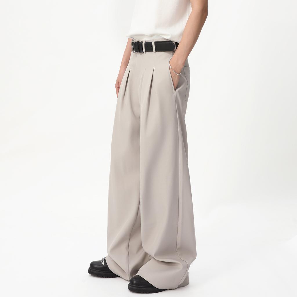 | Basic three-dimensional double-pleated loose drape casual commuting four-season trousers casual trousers men