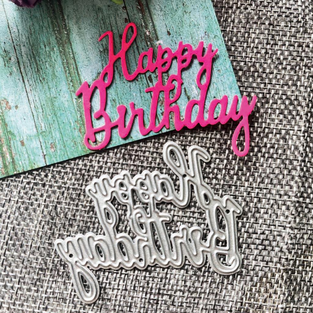 Happy Birthday Metal Cutting Dies DIY Craft Carbon Steel Embossing Template Stencil Scrapbooking for Card Die Cuts Mold