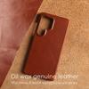 Real Cowhide Leather Phone Case For Samsung Galaxy S24 Ultra S23 Plus S22 S2+ Full Grain Edges Protective Hard Back Cover Coque