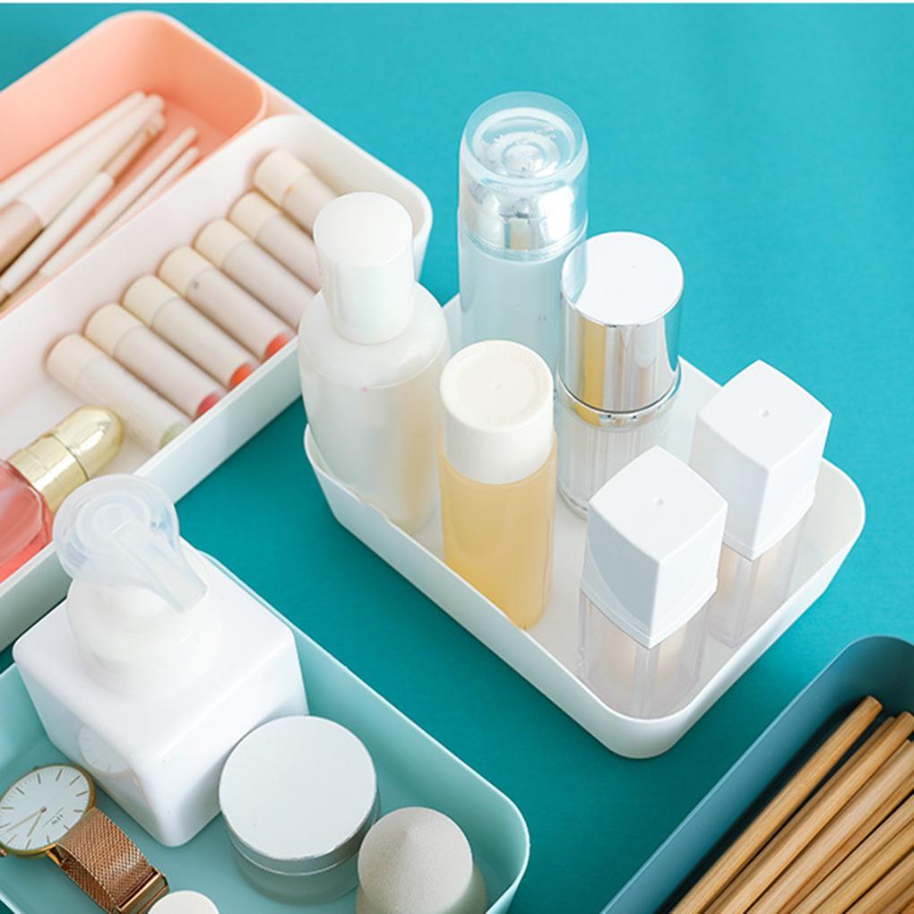 Drawer Separated Storage Box Kitchen Tableware Small Box Rectangular Plastic Desktop Cosmetics Organizer
