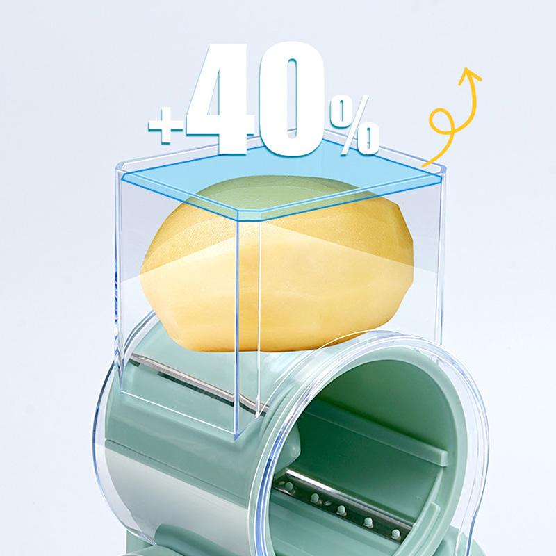 Manual Drums Vegetable Cutter with 3 Blade Multifunctional Slicer for Potato Carrot Garlic Rotary Cheese Grater Kitchen Gadgets