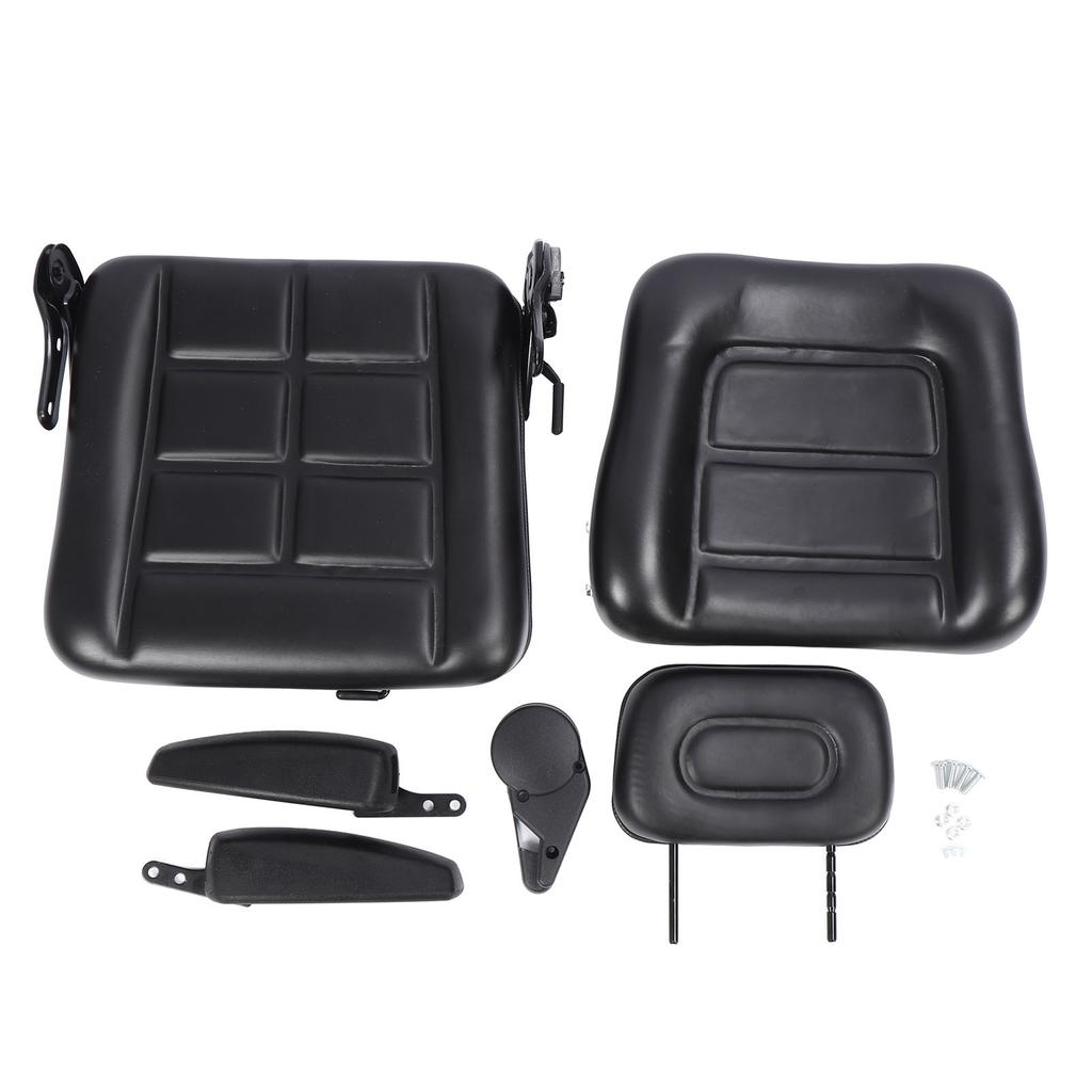 Forklift Seat with Adjustment Switch and Slide Rail 3 Level Adjustable Headrest Seat for Dumper Mower Skid Loader