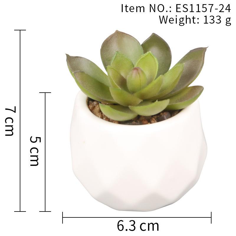 Office Potted Plant Fake Succulent Ceramic Pot Mini Pink Succulent Diamond Cup Potted Plant Second Hair Anti-Drop Potted Plant
