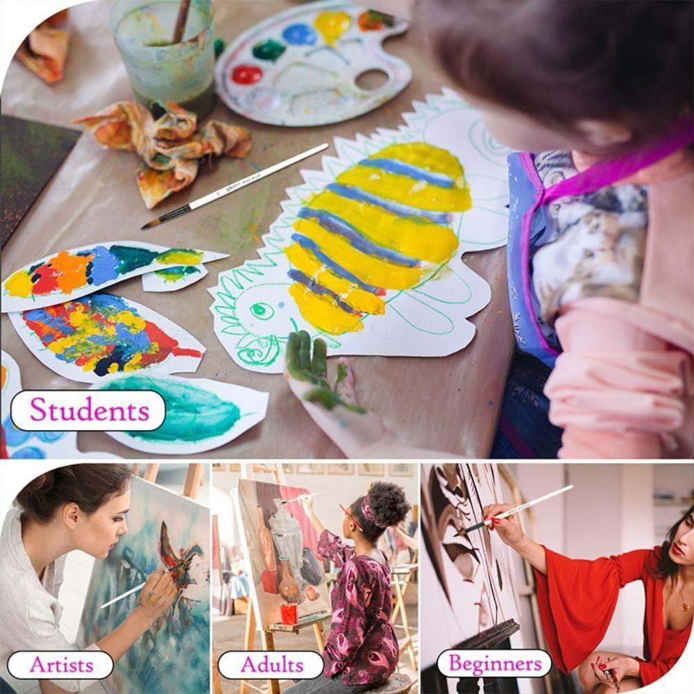 Nylon Watercolor Brush Wooden Handle Acrylic Paint Brushes Acrylic and Oil Brushes Art Brushes