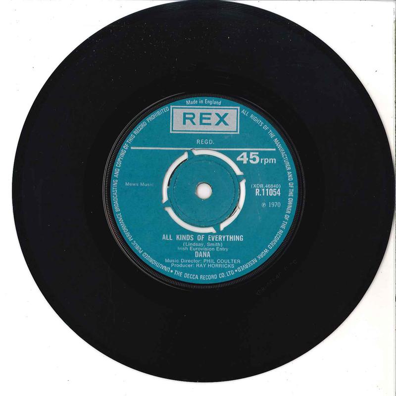 

7inch Record DANA - All Kinds Of Everything / Channel B R11054 REX 1970 UK Pop Used