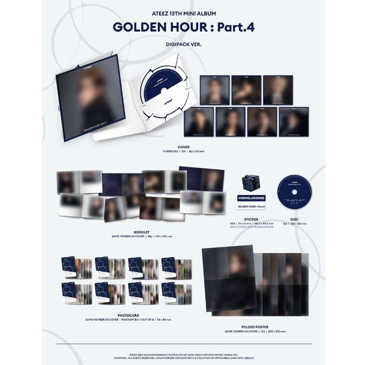 ATEEZ [GOLDEN HOUR : Part.4] (DIGIPACK Ver.) [POB / LUCKY DRAW]