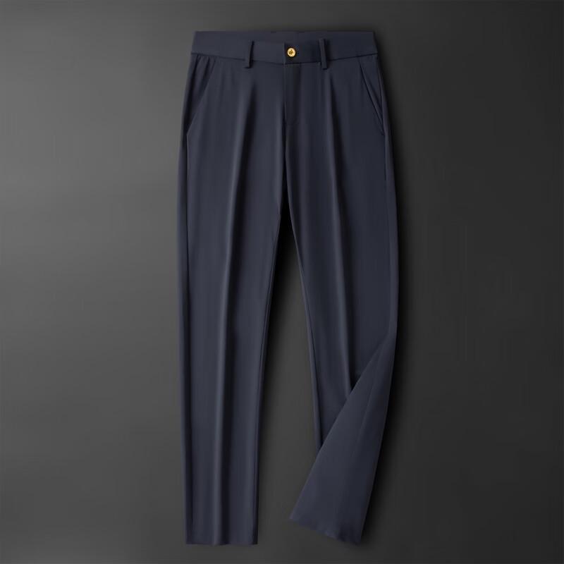 Yiliteng Men's Ice Silk Stretch Casual Trousers