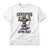 Certified Gym Rat Muscle Cartoon Bodybuilding T-Shirt Funny Fitness Workout Tee