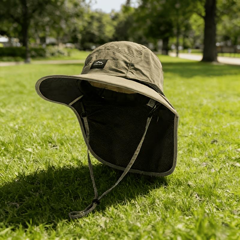

One-piece sun hat neck climbing hat for men and women outdoor camping mountain climbing and fishing хаки
