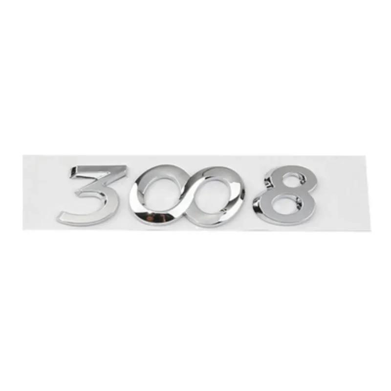 Car Sticker 2025 Hot For Peugeot 2008 3008 4008 5008 3D ABS Silver Black Logo 2008 3008 4008 5008 Emblem Car Badge Trunk Decal S