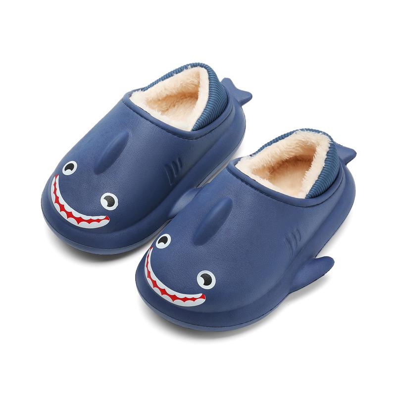 

Зимние детские милые мультяшные теплые хлопковые тапочки на толстой подошве для дома и улицы хлопковые тапочки 24-35 35 темно-синий