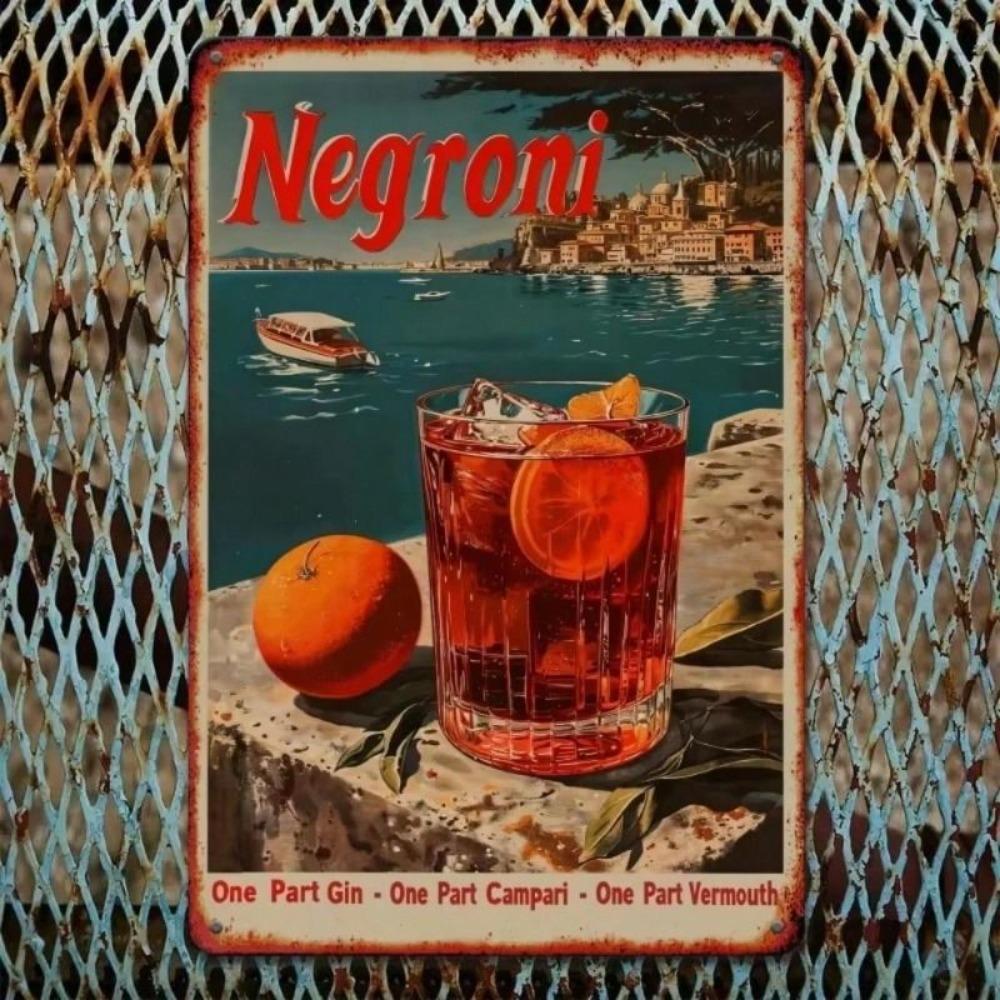 Vintage Metal Poster Cocktail Theme Wall Art For Kitchen
