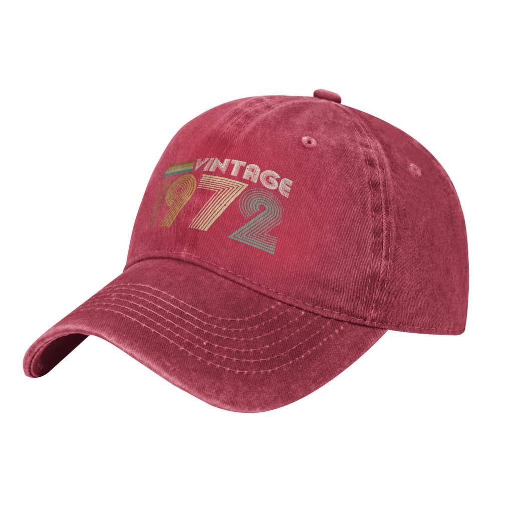 Vintage 1972 Birthday Gift Unisex Baseball Cap Dad Father Years Old Cotton Hats Cap Outdoor Activities Adjustable Snapback Hat