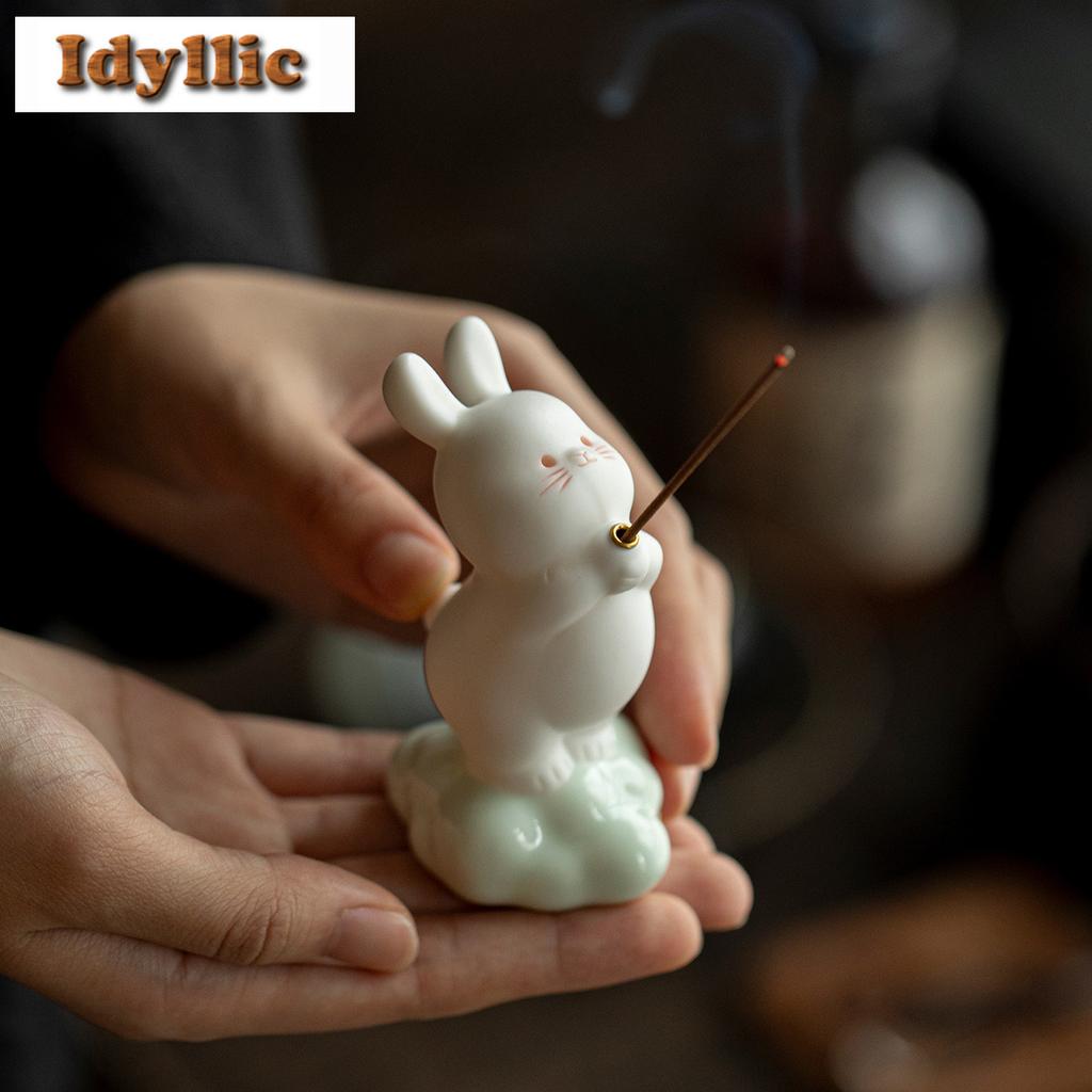 Cute Rabbit Incense Holder Mist Smoking Steamers Incense Burners Stand For Incense Consecrate Censer Indoor Accessories Craft