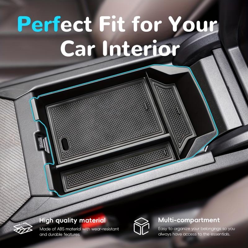 For BMW X3 2025 Center Console Armrest Organizer Tray Durable ABS Black Storage Box with Divider Car Interior Accessories