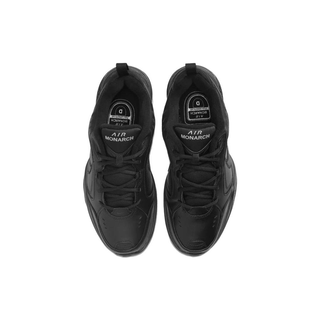 New Nike Air Monarch 4 'Triple Black' Sneakers 415445-001