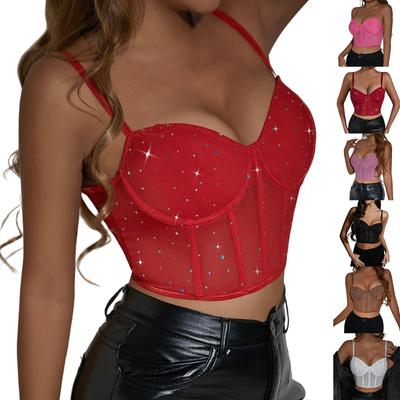 Women  Lace Underwear Babydoll Round Neck Lace Sexy Vest