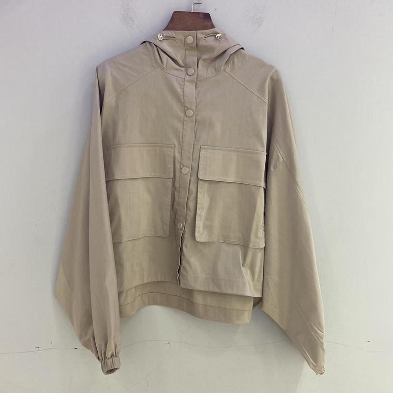 

Женская куртка Nanyou в стиле рабочей одежды с капюшоном из хлопка и полиэстера - Коллекция Осень 25 40 хаки
