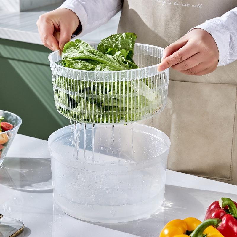 Kitchen Salad Vegetable Dehydrator Household Washbasin Fruit Salad Tools Hand Crank Integrated Water Shaker