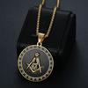 Hip Hop Masonic Mason Round Pendants Gold Color Stainless Steel Freemasonry Free-mason Necklace for Men Women Jewelry Gift 2025