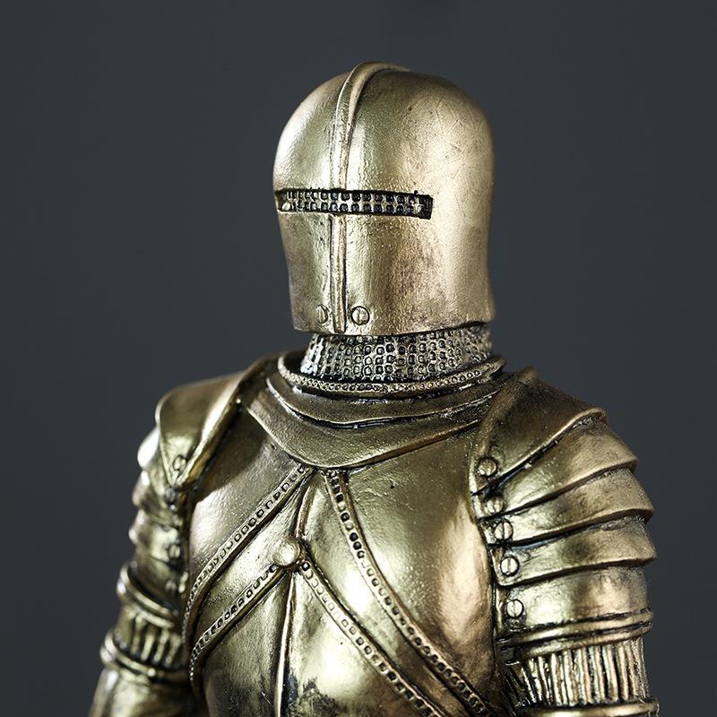 Medieval Armor Knight Statue Retro Nordic Style Home Decoration Resin Figurine Office Desktop Bookshelf Decoration Accessories